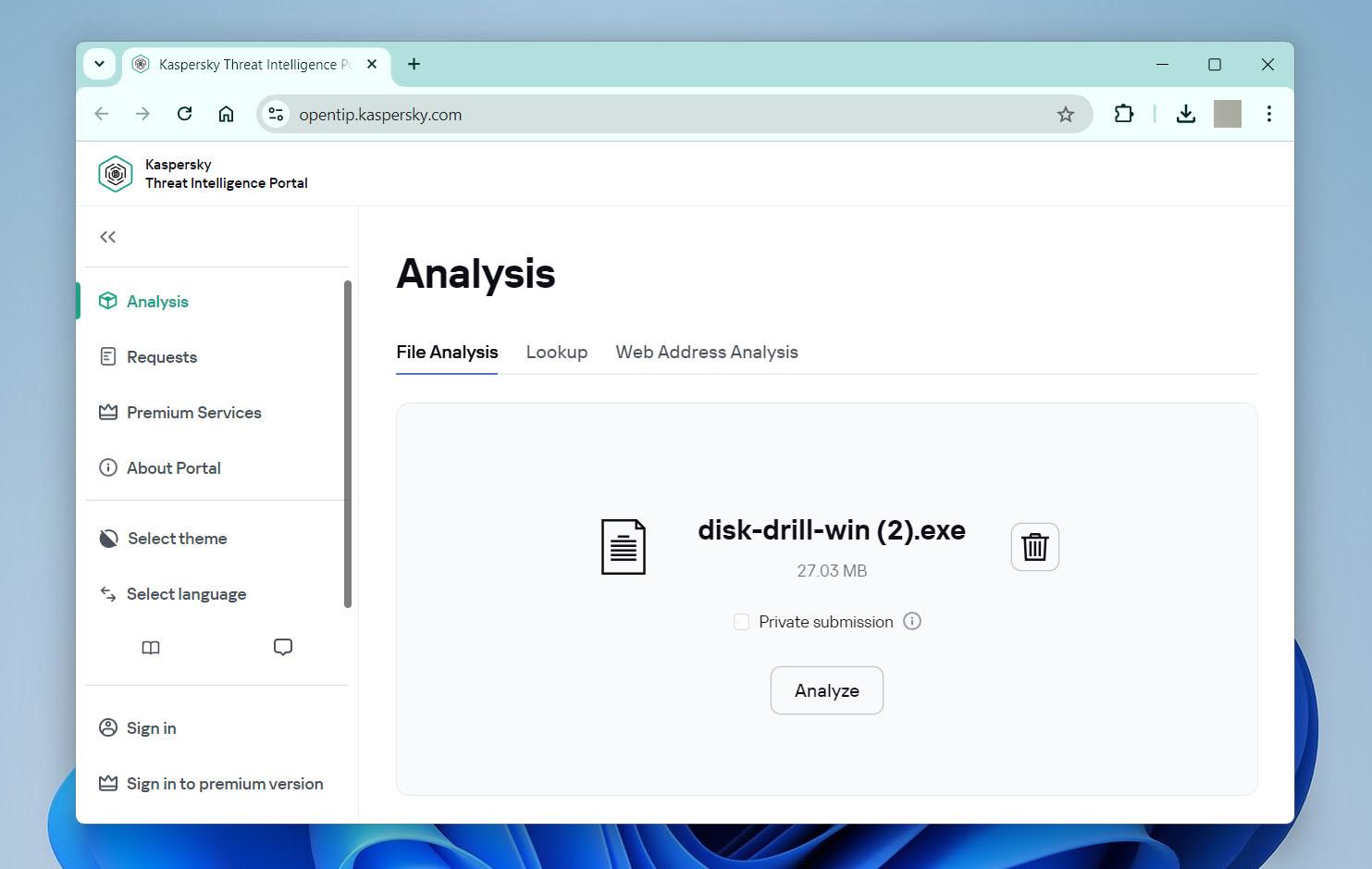 Kaspersky file analysis process