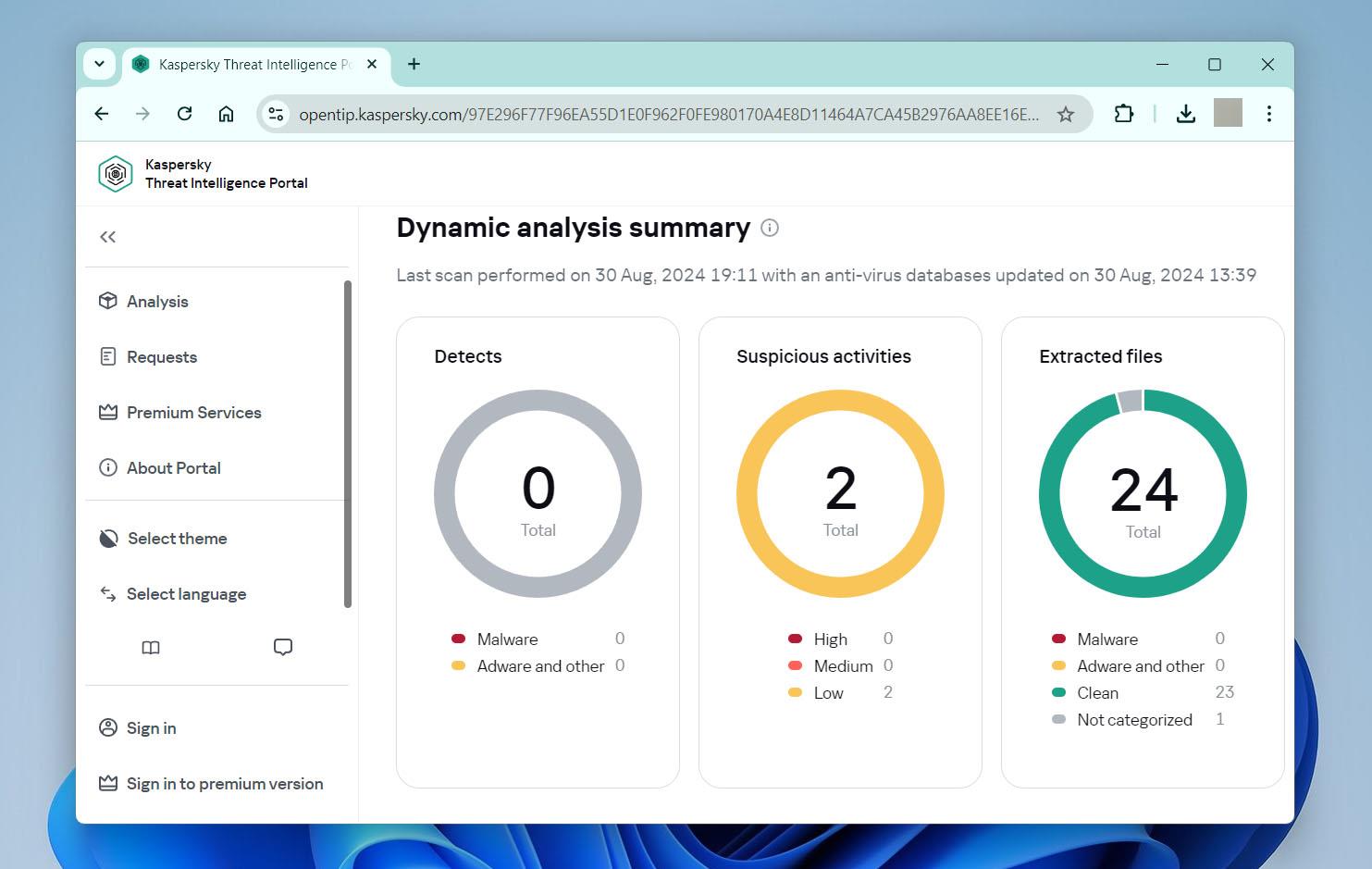 Kaspersky confirming file safety