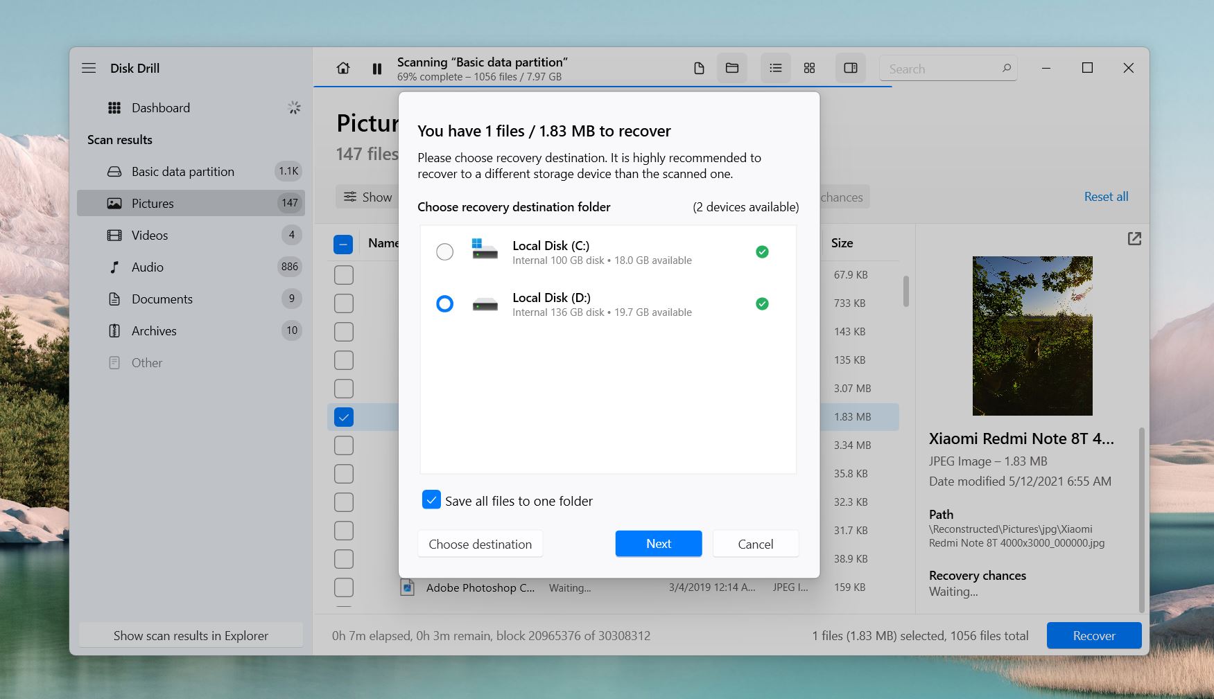 Selecting files for recovery in Disk Drill